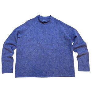 Pappus Handcrafted Wooven In Latvia Roll Neck Sweater 100% Wool Heathered Purple